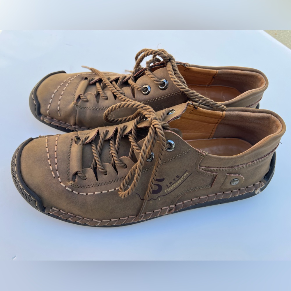 100% CAOUTCHOUC   Fashion 5 1978 Men's European Style Soft Leather Shoes Size 42